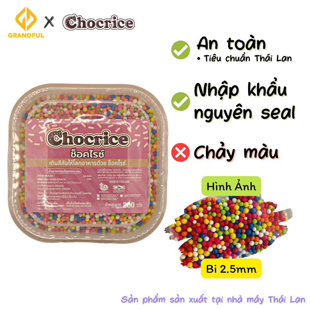 Cốm màu chocrice 200g trang trí bánh bakery