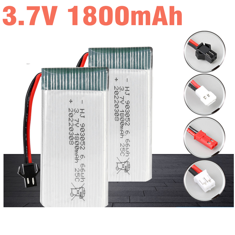 Pin sạc 3.7v 1800mah cổng nối XH2.54 dùng máy bay flycam điều khiển từ xa dung lượng lớn