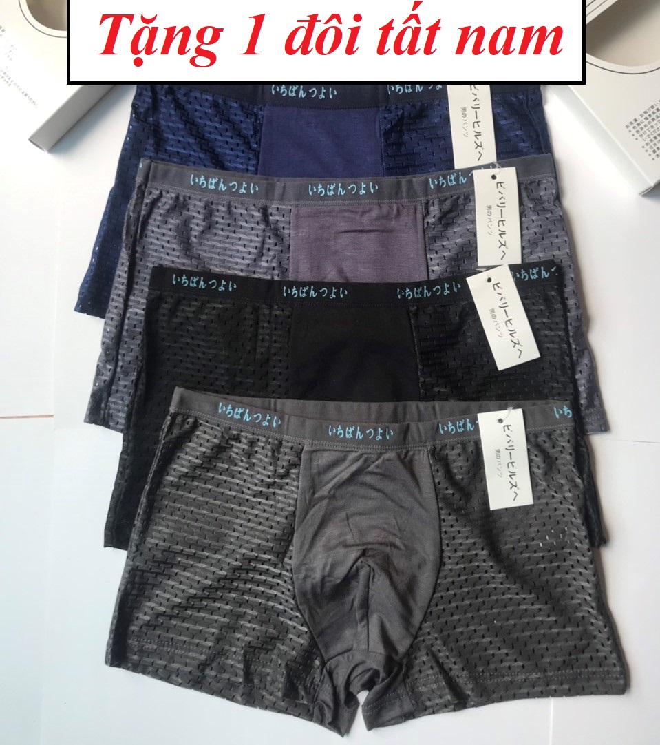 Combo 5 quần boxer nam thông hơi lưng nhỏ - quần lưới thông hơi cao cấp cực mát - quần lót nam - quần sịp đùi nam thông hơi - D02