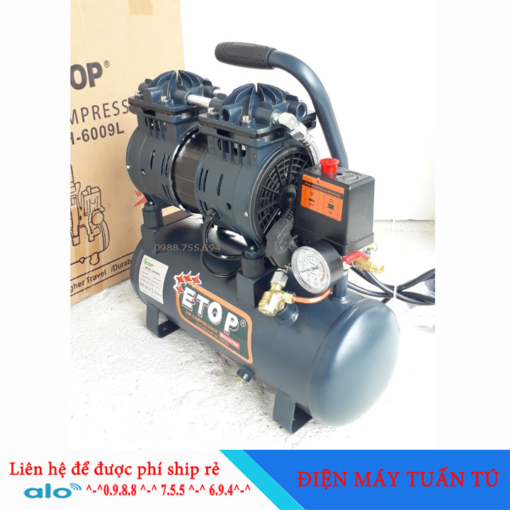 Máy nén khí E-TOP 9 lít - Máy nén khí mini 9 lít - Máy nén khí cực êm