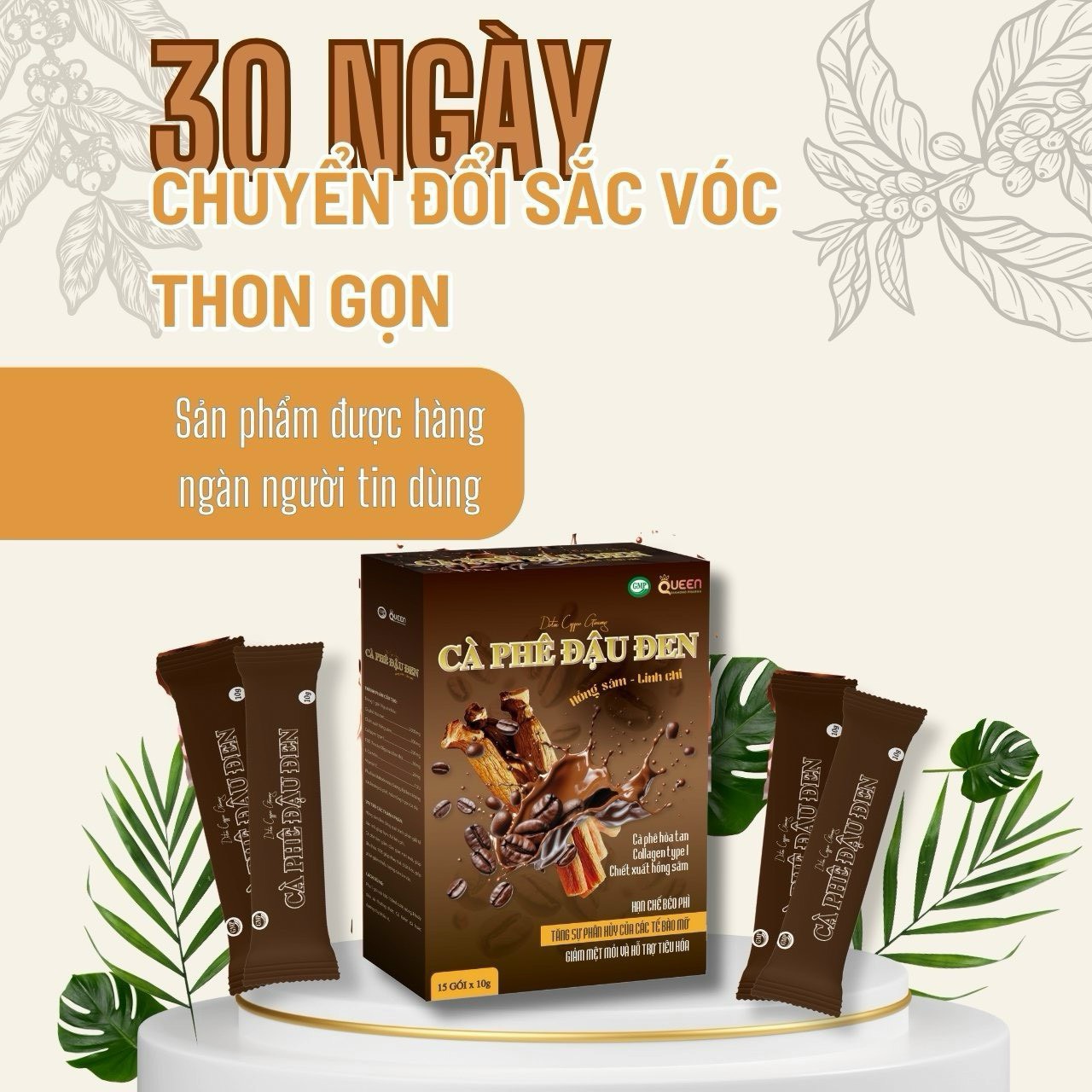 3 Hộp Cà phê giảm cân ,Giảm cân Đậu đen cà phê đốt mỡ an toàn hiệu quả không mệt mỏi giảm mỡ giảm eo cấp tốc