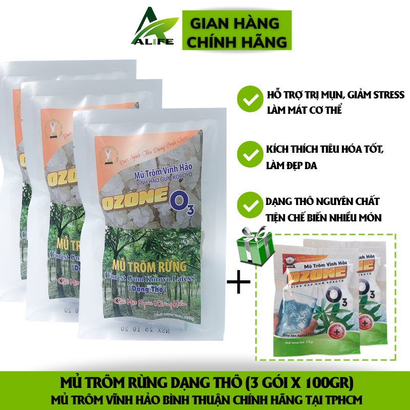 Mủ trôm sạch dạng thô rừng Vĩnh Hảo 100gr/gói. Mủ trôm không đường chính hãng Bình Thuận - Alife