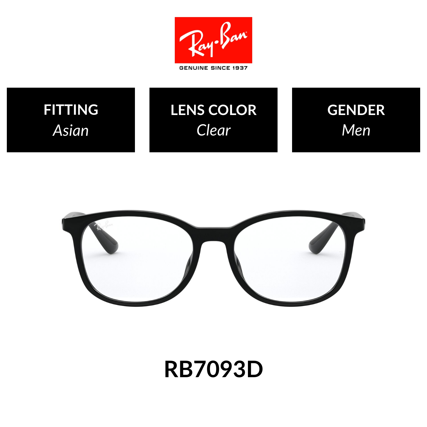 Mắt kính ray-ban - rx7093d 2000 - kính thường size 54