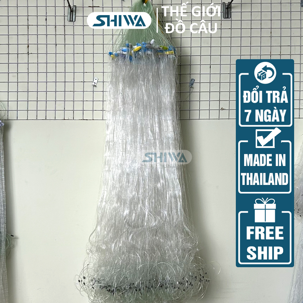 Lưới đánh cá lớn 3 màn loại 1 màu trắng sợi to 0.20mm dài 90m đủ size 80cm/1m2/1m4 - lưới bắt cá 3 màn , lưới đánh cá rô phi to , lưới đánh cá thái lan shiwa shop