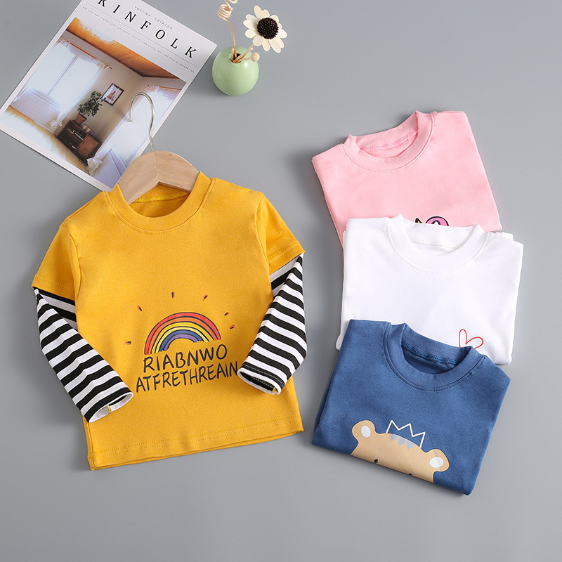 Áo thun dài tay cho bé trẻ em bé trai bé gái 100% Cotton