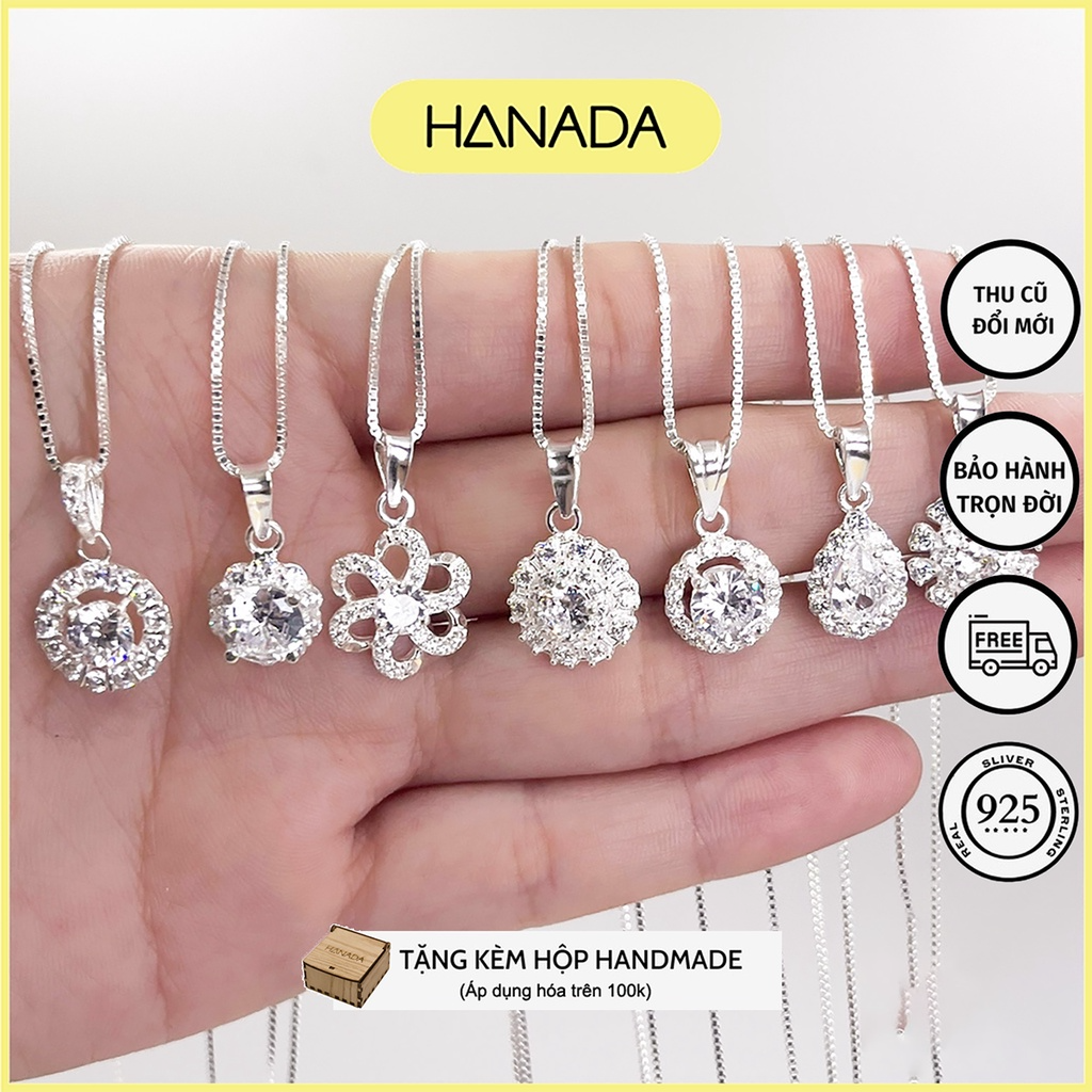 Dây chuyền bạc 925 hanada dây chuyền đính đá đi tiệc sang trọng