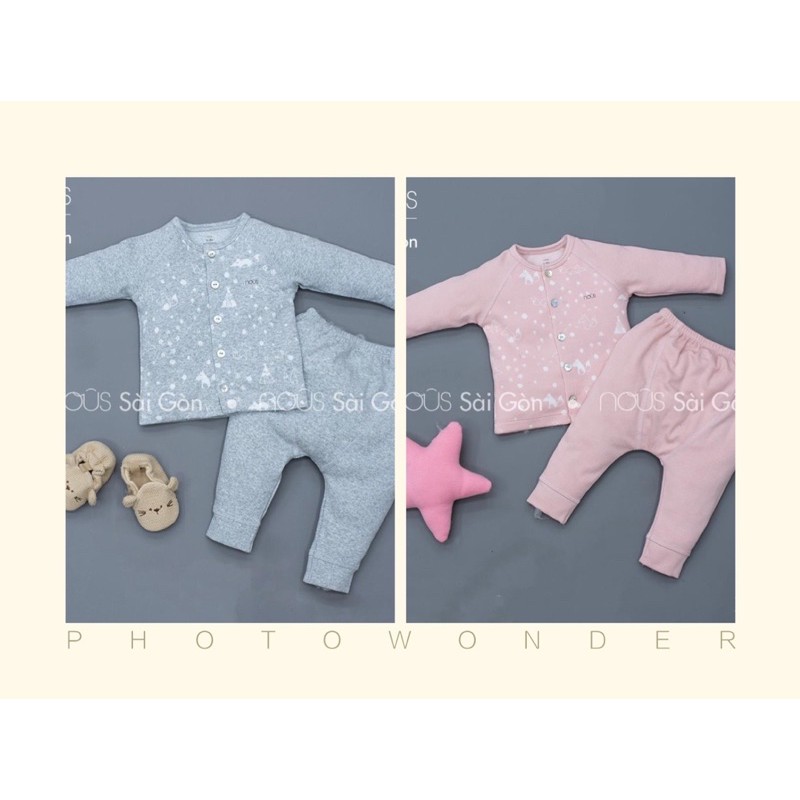 Bộ Nous cài thẳng dài tay chất velours giữ nhiệt cho bé gái bé trai mẫu mới nhất 2020