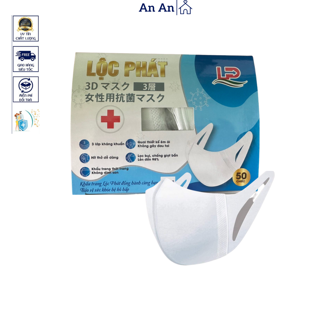 Khẩu trang 3d mask lộc phát công nghệ dập nhật bản