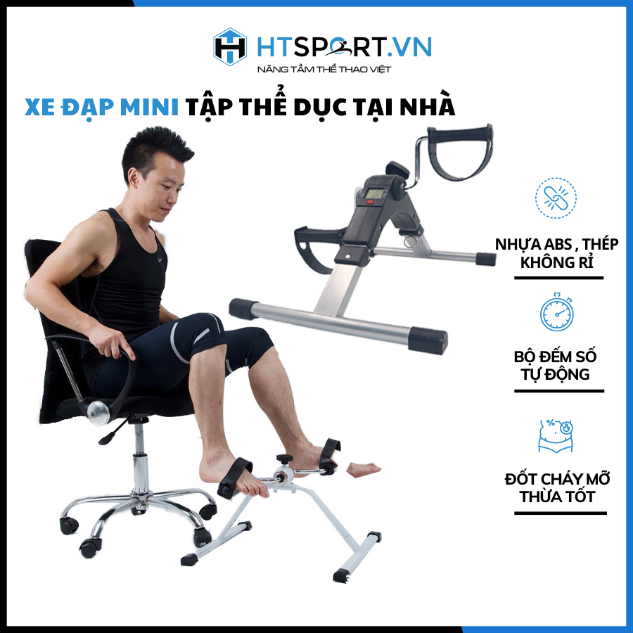 Xe Đạp Thể Dục, Xe Đạp Mini Tập Thể Dục Thể Thao Tại Nhà Cao Cấp Có Đồng Hồ Đếm Số Tiện Lợi