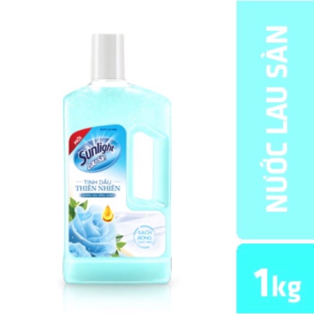 Nước Lau Sàn Sunlight Xanh Hương Hoa Hồng Chai 1kg