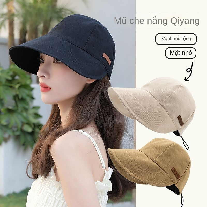 Mũ Bucket Che Mặt Che NắngChất liệu cotton nhãn thủ công điều chỉnh kích thước thời trang đơn giản