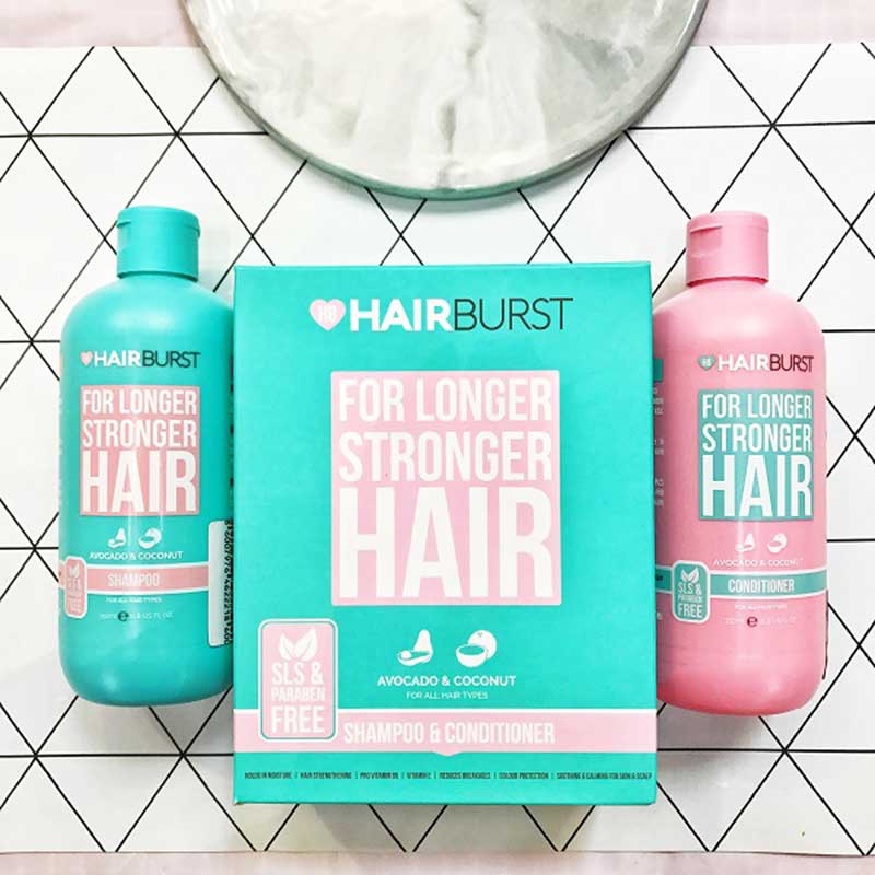 Cặp gội xả hair brust Tinh chất bơ dừa cho tóc mềm mượt chắc khoẻ, Cặp Gội Xả HairBurst Avocado & Coconut For Longer Stronger Hair, cặp dầu gội xả hairburst
