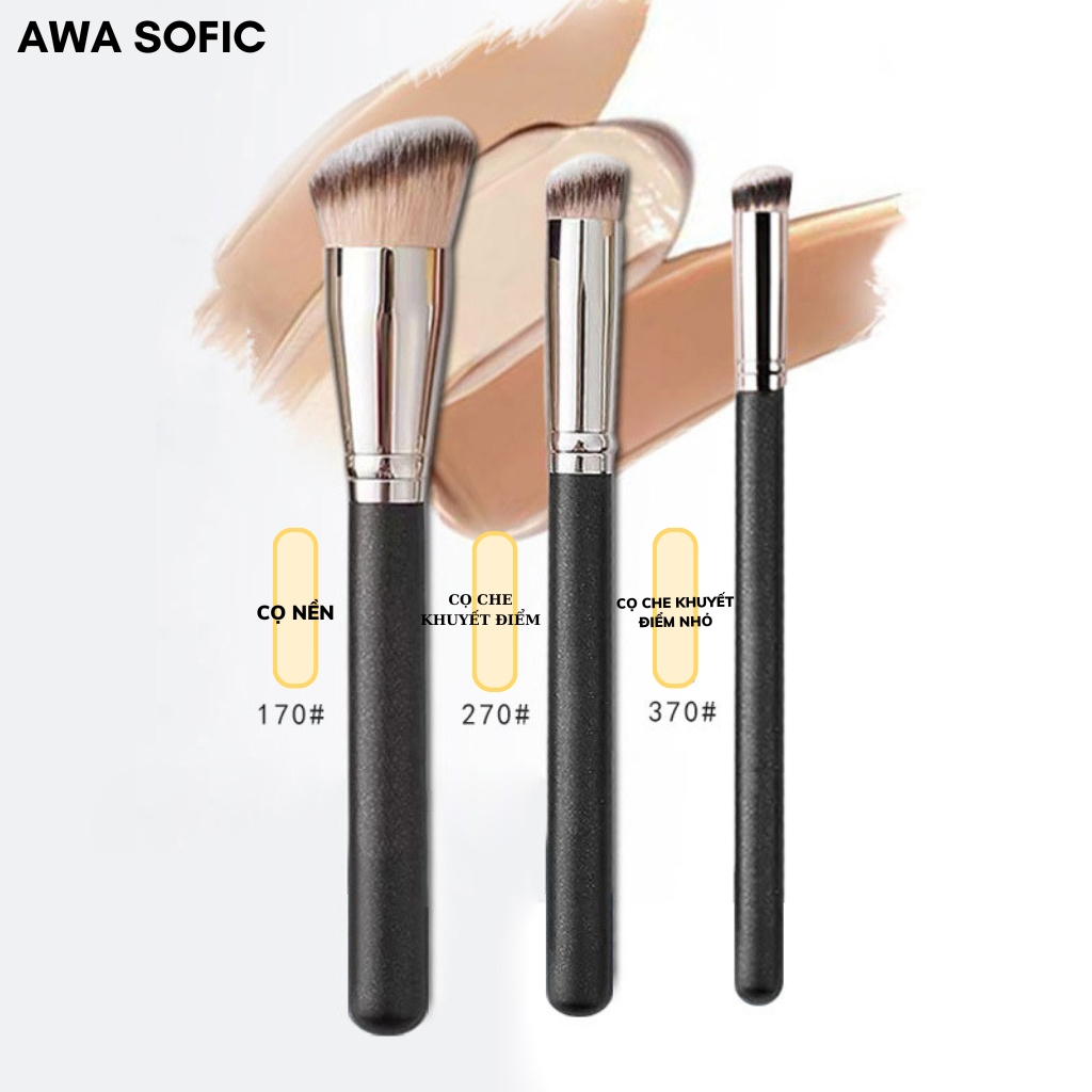 Cọ Trang Điểm 3 Cây Thương Hiệu HIDATI  Với Cọ Nền 170  Bàn chải che khuyết điểm 270  Cọ Che Khuyết điểm 370 Chuyên Sâu