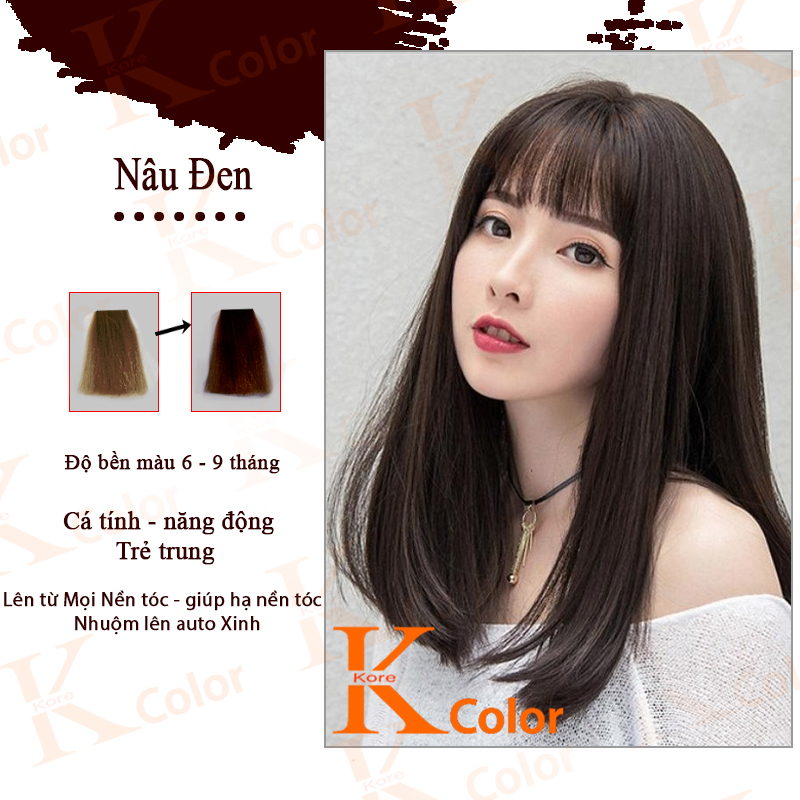 Thuốc nhuộm tóc Nâu Đen Kcolor
