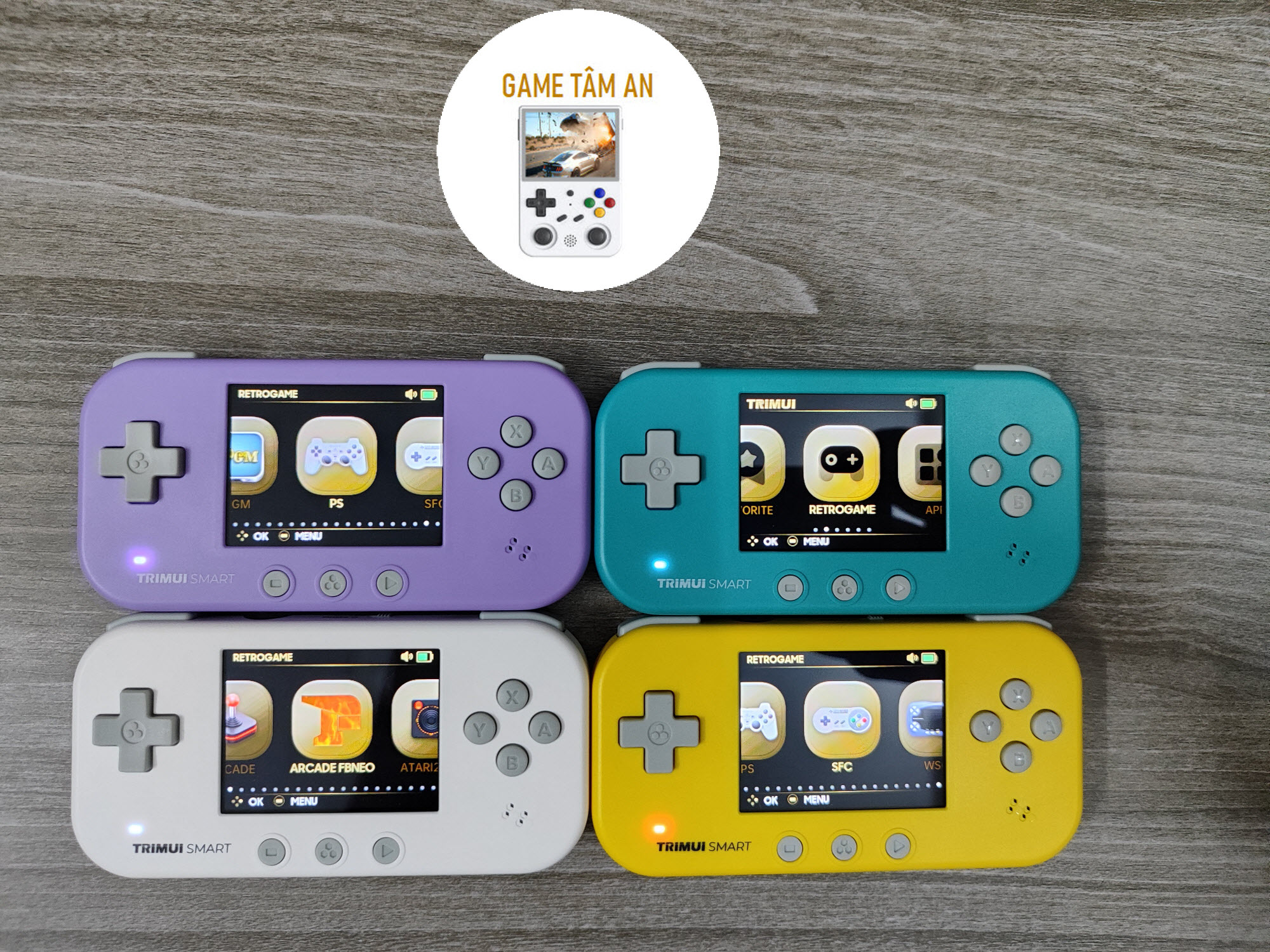 Máy chơi game trimui smart - hỗ trợ netplay - chơi game ps1, fc, sfc, gb, gba, mame, arcade, cps, md, atari, pgm, wsc...