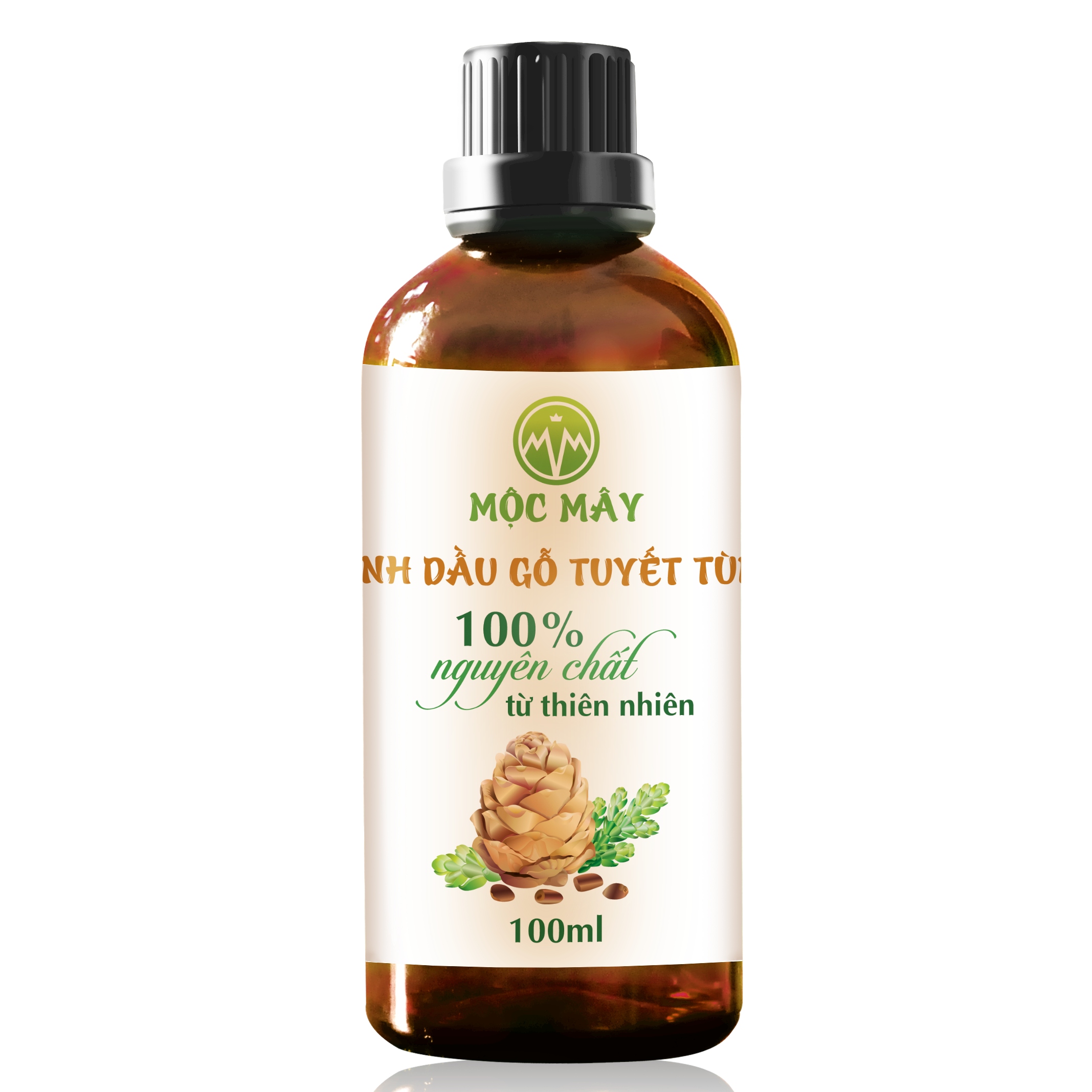 Tinh dầu gỗ Tuyết Tùng (Hoàng Đàn) 100ml nguyên chất Mộc Mây - tinh dầu nguyên chất từ thiên nhiên xông phòng, thơm phòng, thư giản, đuổi muỗi