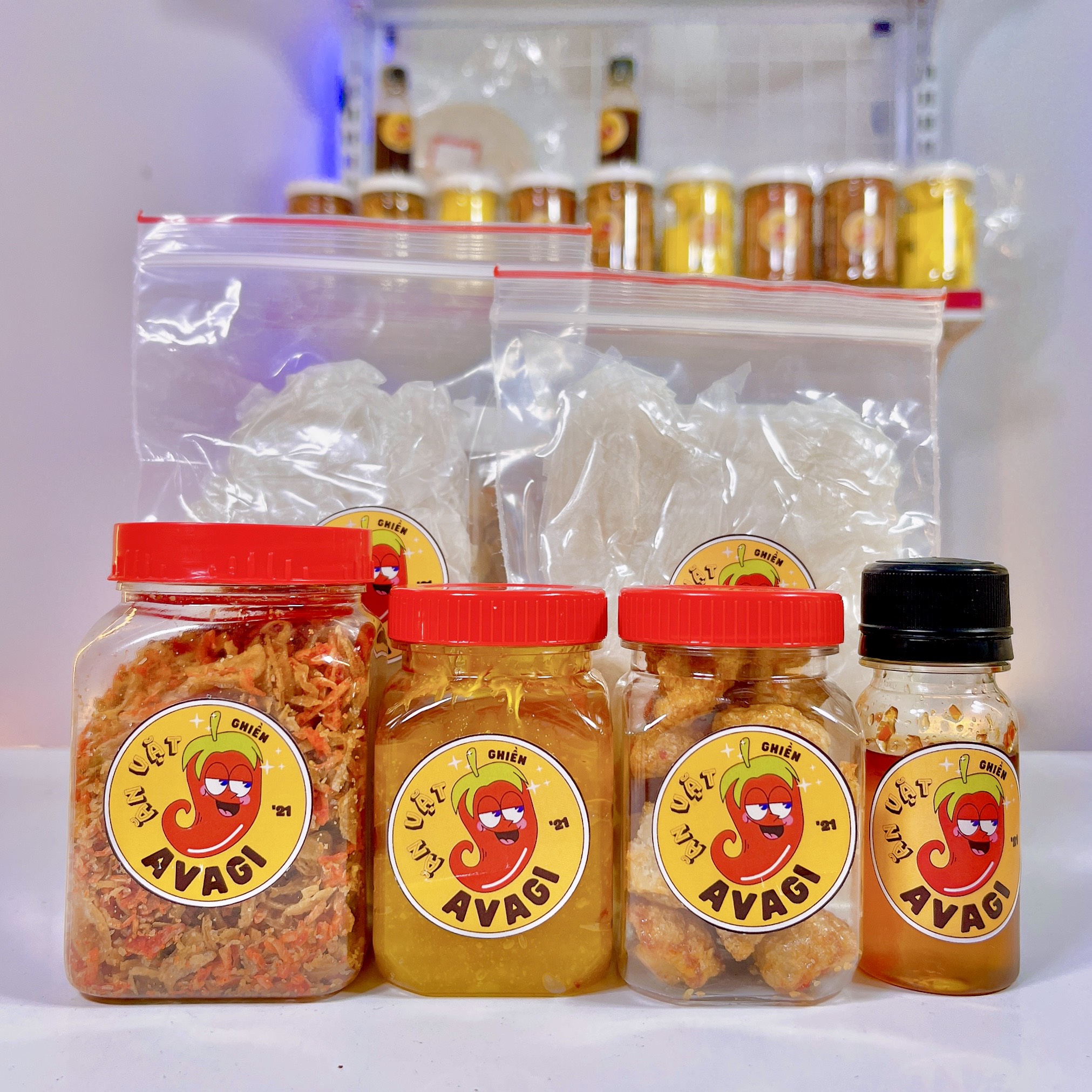 (200g bánh rìa+tóp mỡ) combo muối béo bánh tráng avagi (bánh tráng rìa+muối béo+tóp mỡ+sốt tắc+ruốc hành phi) - [đồ ăn vặt snacks]