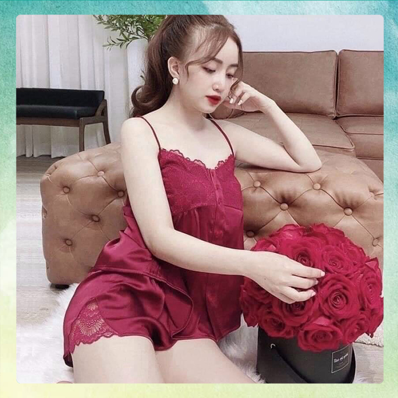 Set ngủ phối ren siêu xinh - thời trang hoa anh đào