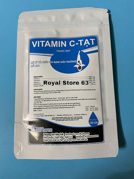 Vitamin C Tạt Acpharno giúp tăng sức đề kháng, giảm và chống stress, Cung cấp vitamin cho cá koi