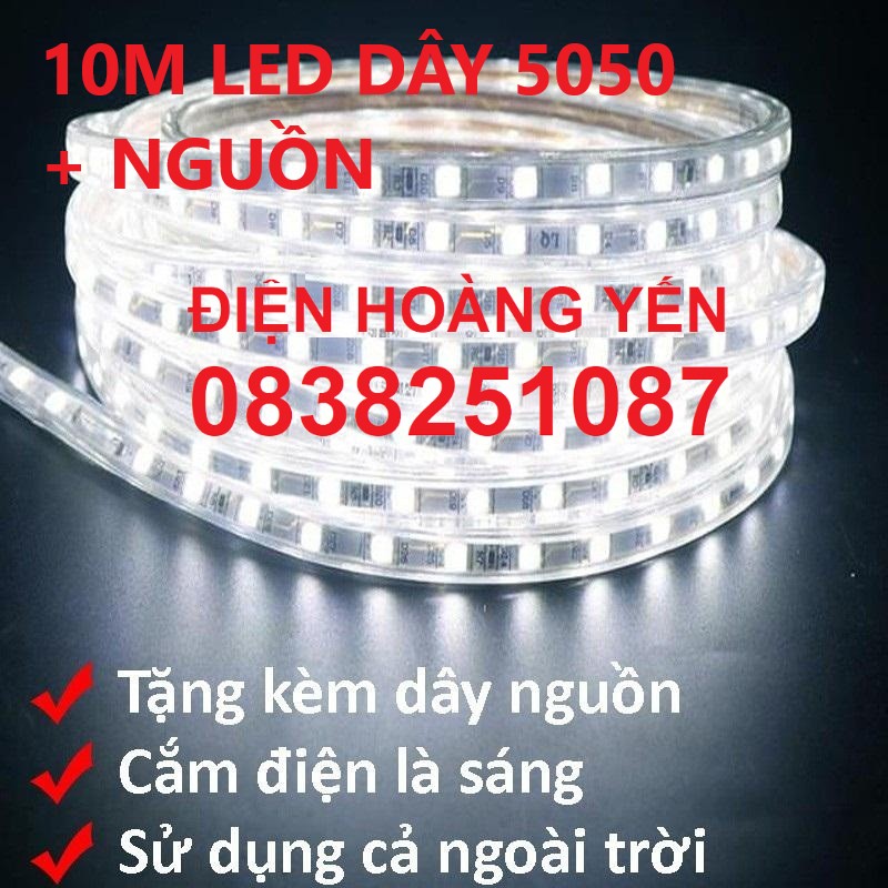 Đèn led dây 5050 màu trắng 10m