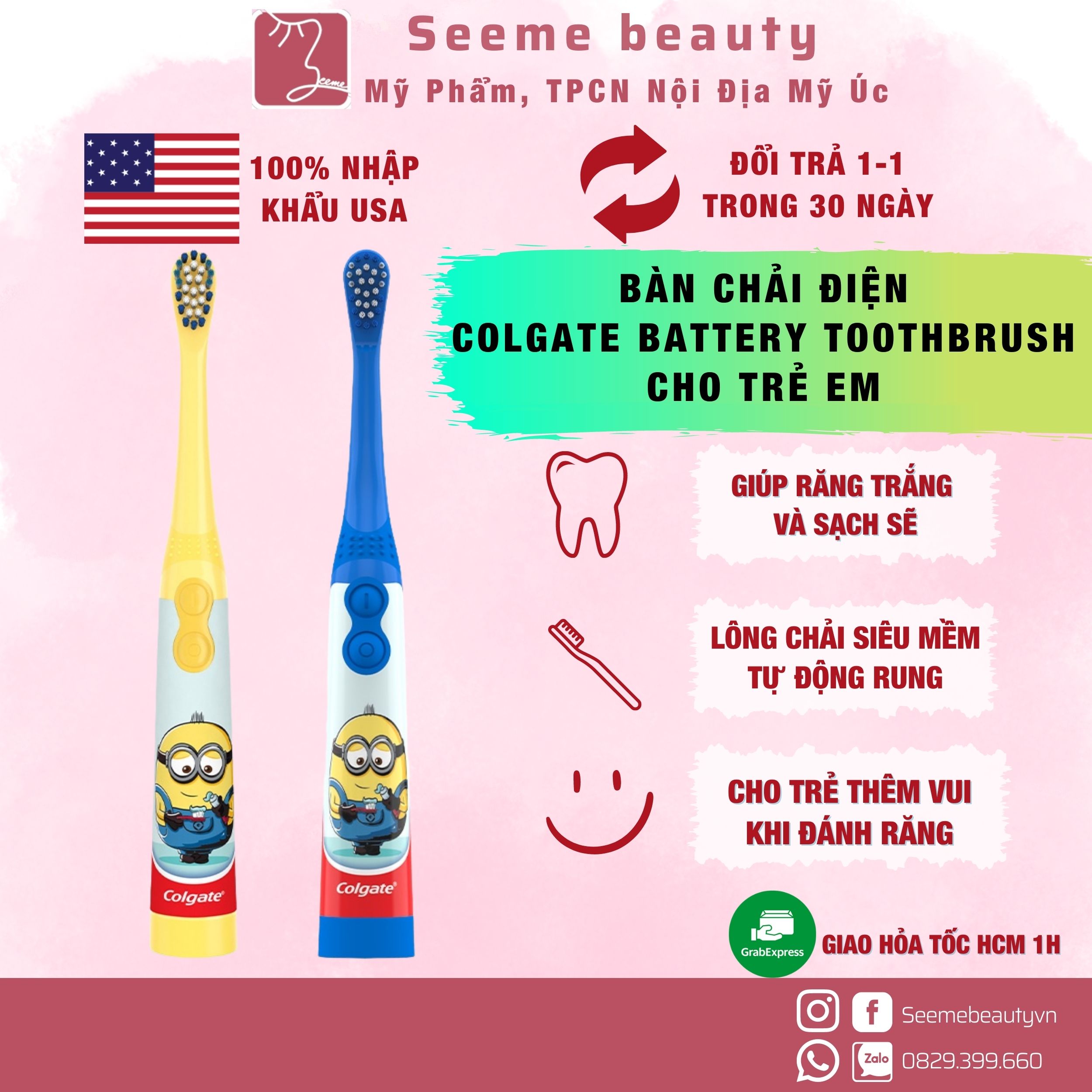 Bàn Chải Đánh Răng Colgate Battery Toothbrush Cho Trẻ Em Seeme Beauty