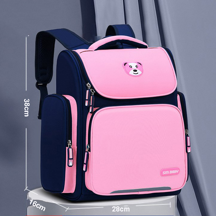 Balo chống gù siêu nhẹ chất liệu vải Polyester chống thấm nước phù hợp học sinh tiêu học - Happy