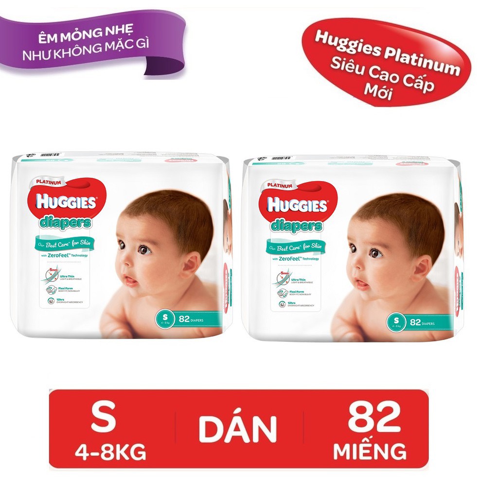 Tã dán Huggies Platinum siêu cao cấp size S - 82 miếng