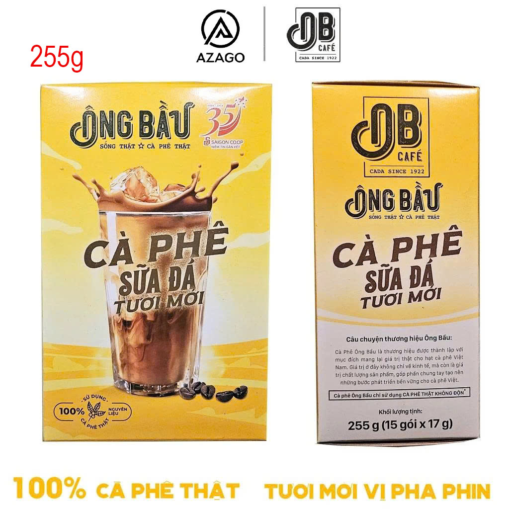 Combo of 6 Boxes of 255g Fresh Iced Milk Coffee with Gourd (15 Packs X 17g) - Azago