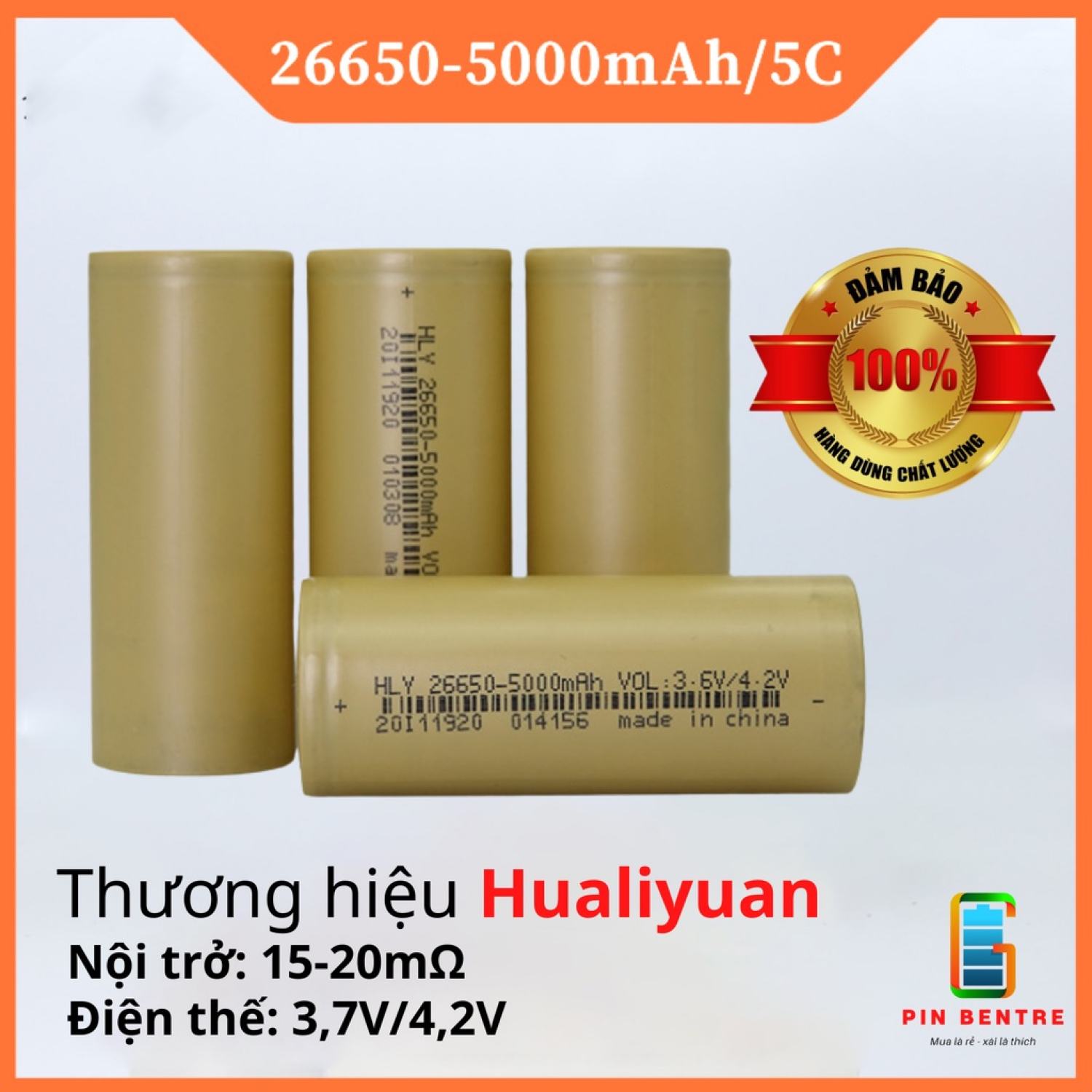 Cell pin 26650 hly 5000mah xả 10a