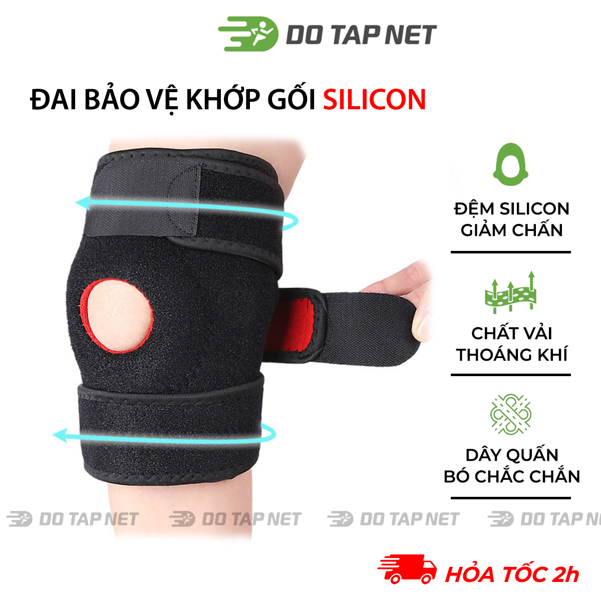 Đai bảo vệ đầu gối aolikes, đai bó gối đệm silicon giảm xóc khớp gối, xương bánh chè, thoáng khí