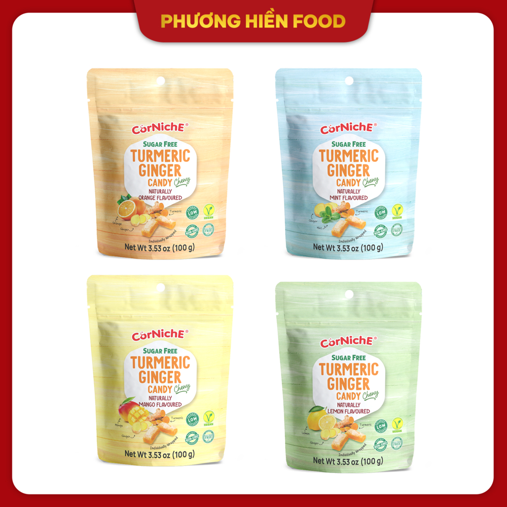 Kẹo gừng nghệ không đường hiệu Corniche 100g
