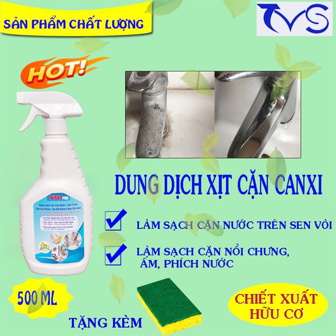 Nước tẩy cặn canxi trên inox CỰC MẠNH dạng bình xịt !tẩy cặn trên vòi hoa sen,dây xen,vòi nước inox