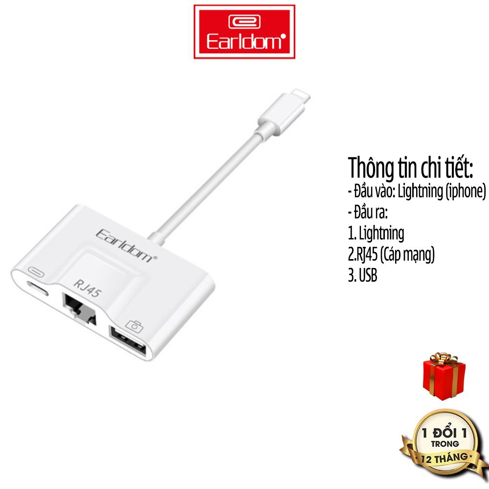 Jack chuyển lightning 3in1 earldom ot53