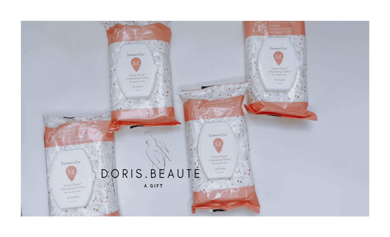 Khăn giấy ướt vệ sinh phụ khoa summer's eve sheer floral cleansing cloths us 32 miếng - doris. beauté