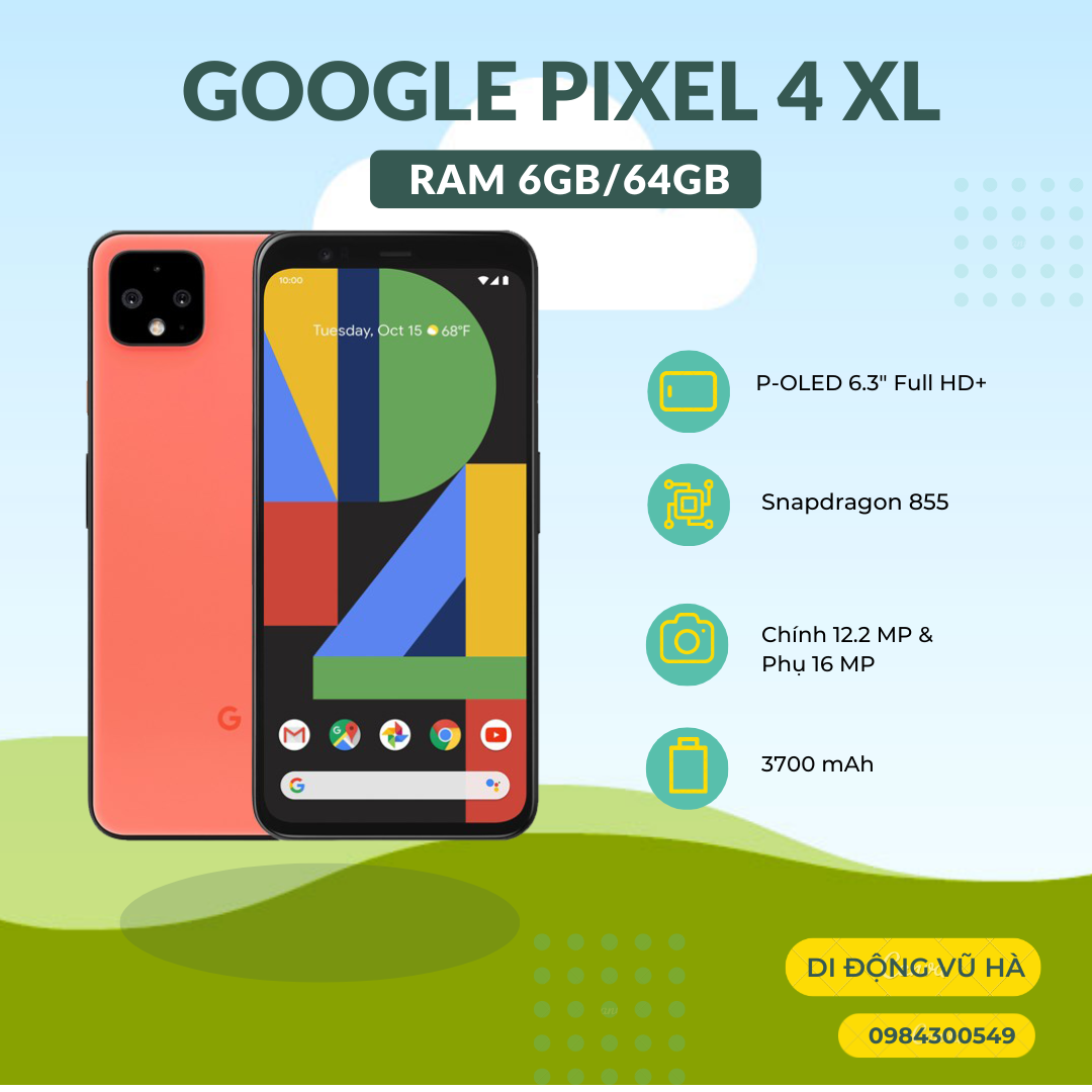 Điện thoại Google Pixel 4 XL Quốc tế 2sim Ram 6/64 Snap 855