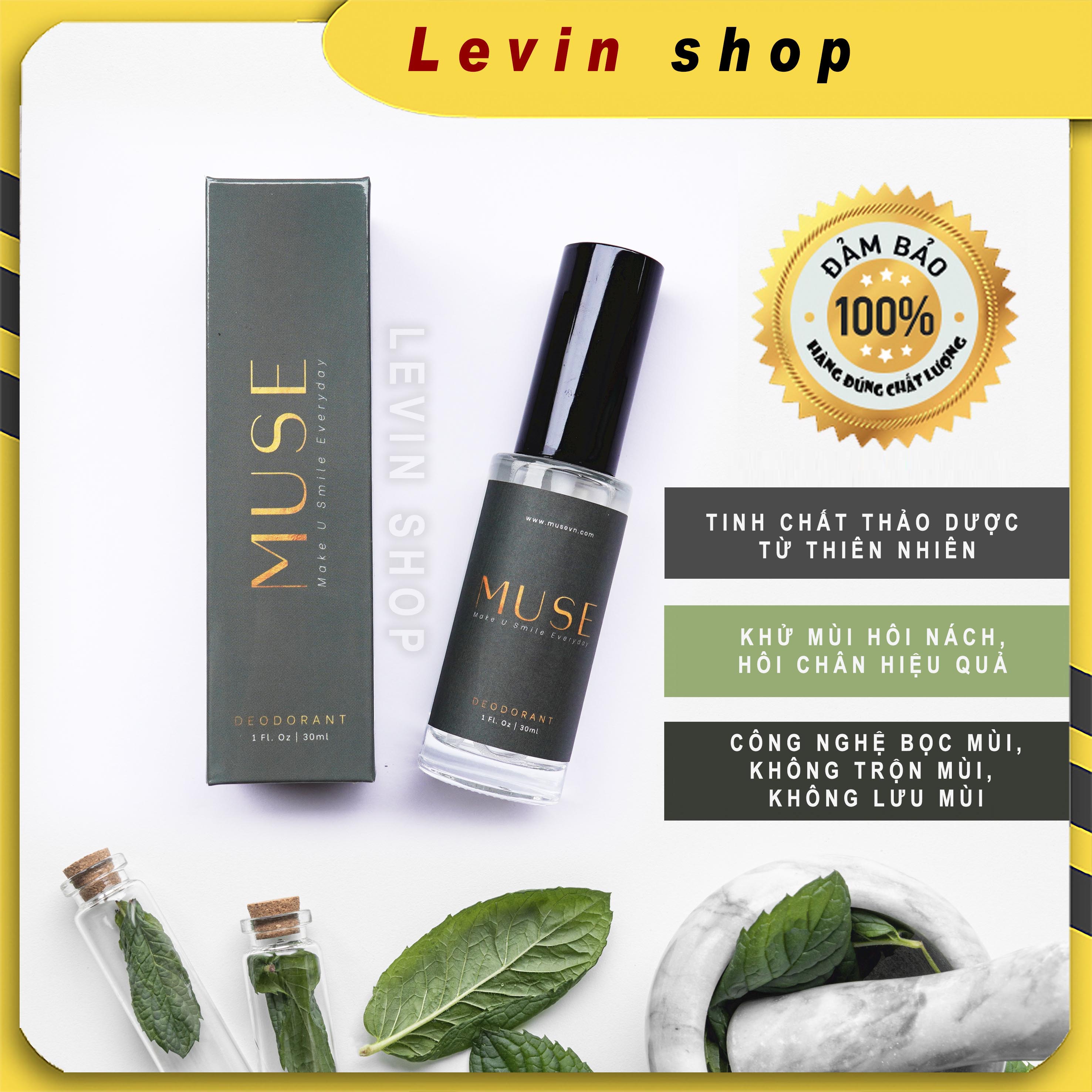 [Tinh dầu thiên nhiên] Xịt khử mùi hôi nách, hôi chân MUSE - Công nghệ bọc phân tử [ 30ml ]