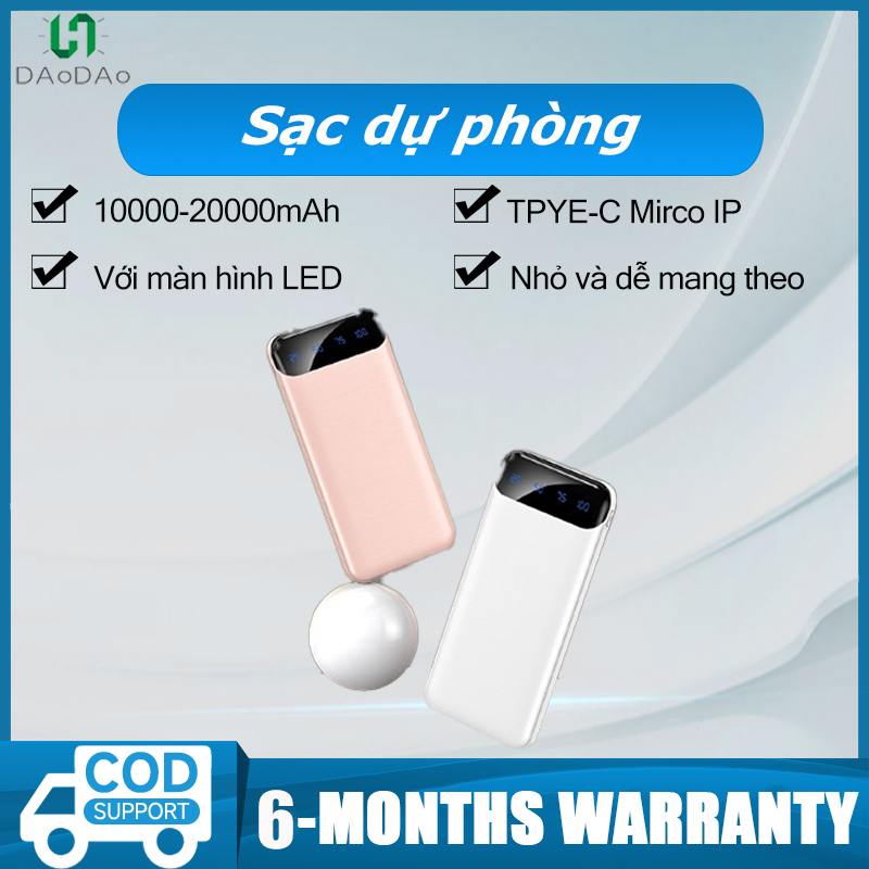 Sạc dự phòng 20000mah,pin dự phòng 20000mah,sạc nhanh,sạc có dây,sạc với đèn led/màn hình led