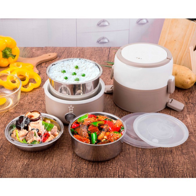 Hộp Đựng Cơm Giữ Nhiệt 3 Tầng, Hộp Đựng Cơm Cắm Điện Văn Phòng, Có Lõi Hâm Nóng Thức Ăn, Cặp Lồng Ủ Cơm 3 Tầng Inox, Cặp lồng cơm giữ nhiệt có cắm điện hâm nóng đồ ăn ruột inox cao cấp BẢO HÀNH 12 THÁNG