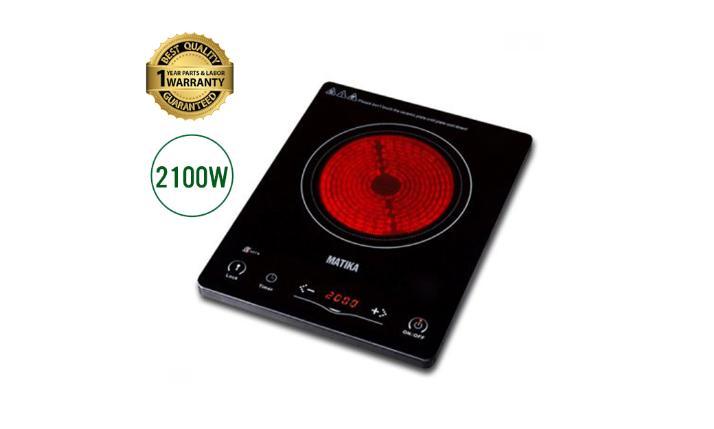 Bếp hồng ngoại matika 2100w cảm ứng công suất màu đen mtk-h2