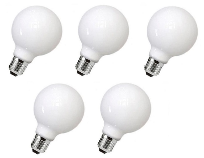 Bộ 5 bóng đèn Led thủy tinh đục G80 7w đui E27