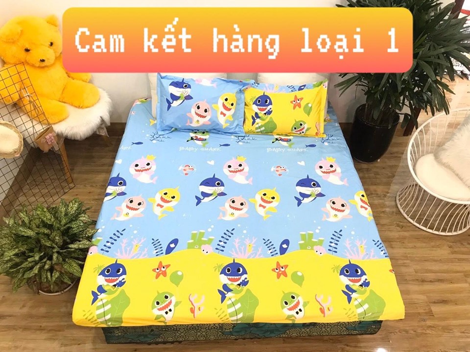 Ga Chống Thấm Cotton - 2 Trong 1 - Không Nóng Bí Không Sột Soạt( Họa tiết bắt  mắt sinh động sắc nét giúp cho cả gia đình có giấc ngủ ngon lành, sảng khoái.)