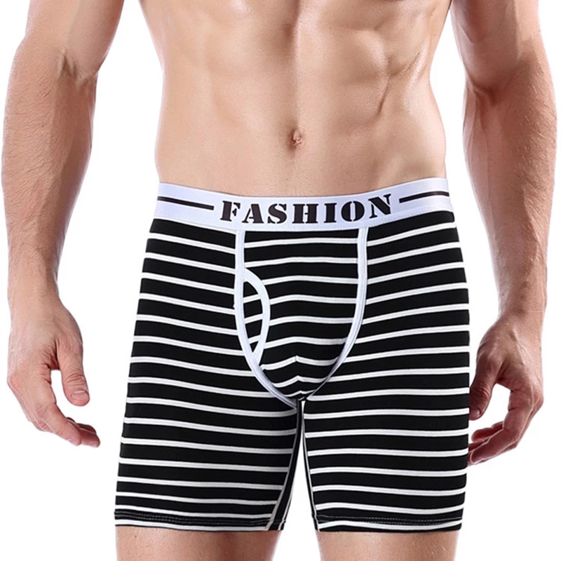 Quần er nam chân dài kẻ sọc ngoại cỡ quần đùi thể dục chạy bộ cho nam quần lót nam cotton thoáng khí thoải mái cueca Homme