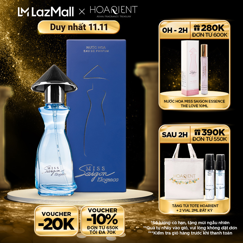 Nước hoa nữ miss saigon elegance edp n12 15ml - hộp màu xanh lá