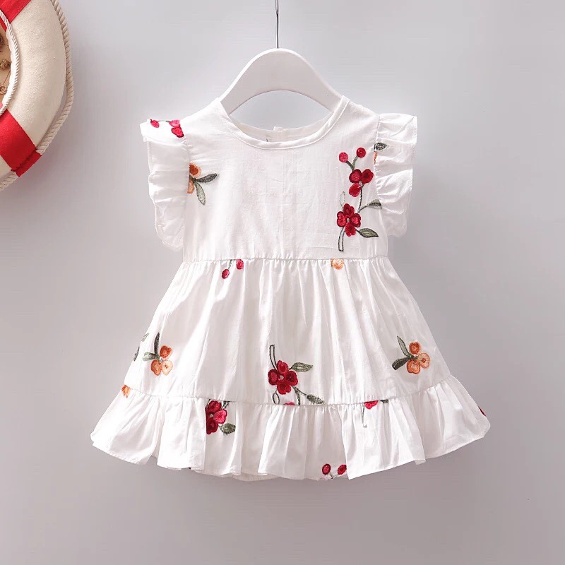 Váy bé gái thêu hoa ROLIA Clara Mi chất thô Hàn cao cấp mềm nhẹ mát lên dáng xinh đáng yêu V106 #34 Váy bé gái thêu hoa ROLIA Clara Mi chất thô Hàn cao cấp mềm nhẹ mát lên dáng xinh đáng yêu V106