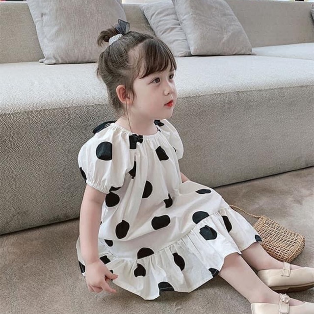 Vải trắng chấm bi lụa hàng châu