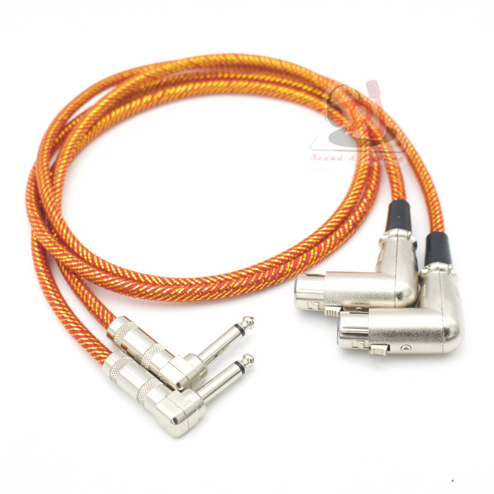 Dây giắc âm thanh cong jack canon cái cong sang jack 6 ly cong 02 dây loại 01 mét rắc 6.5mm giắc 6 ly