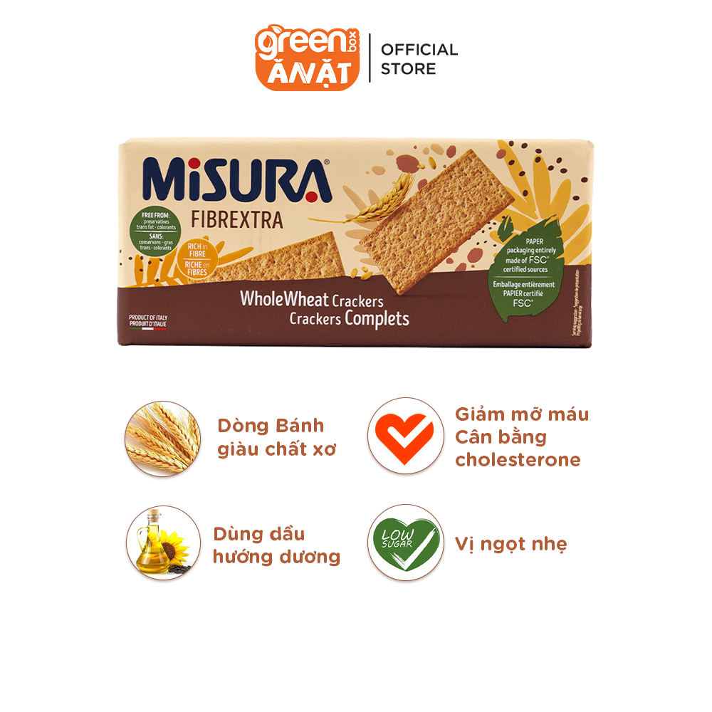 HSD 01 11 2023Bánh cracker lúa mì giòn Misura 385g