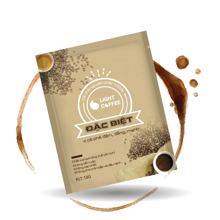 [HCM]Cà phê Đặc biệt pha phin Light Coffee túi giấy tiện lợi - Túi 18g