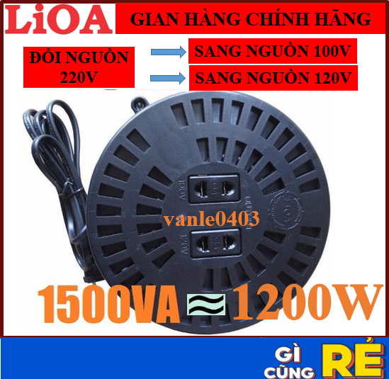 Biến áp tự ngẫu LiOA 1500VA DN015 - Bộ đổi nguồn LiOA 1500VA từ 220V sang 100V/120V