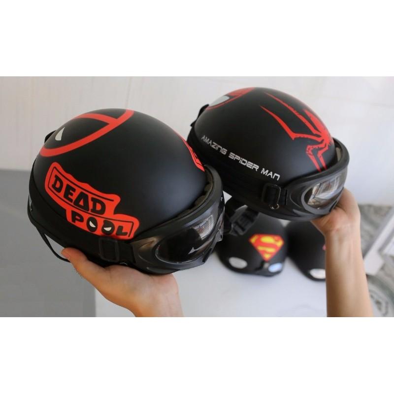 Nón bảo hiểm deadpool kèm kính uv - mũ bảo hiểm deadpool kèm kính uv